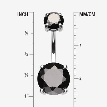 Detail View 1 of Brilliant Gem Sparkle Belly Ring-Black